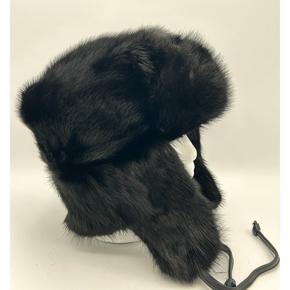 Fur Hat World Otter/Mink? Fur Leather Trapper / Ushanka Hat – XL Winnipeg Canada